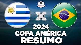 URUGUAI 4 0 x 0 2 BRASIL AO VIVO  COPA AMÉRICA 2024  QUARTAS DE FINAL  NARRAÇÃO [upl. by Eizdnil]