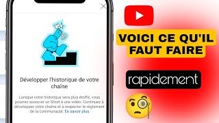 COMMENT DÉVELOPPER LHISTORIQUE DE VOTRE CHAÎNE YOUTUBE  conseil pratique [upl. by Faulkner]