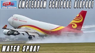 LIVE Crosswindy Arrivals then Departures at Amsterdam Schiphol Airport [upl. by Oaks]