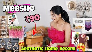 ₹90 main Aesthetic Home Decors from Meesho😱😍 Huge Home Decor Haul Under ₹400🥵🤯 meeshohaul decor [upl. by Acinat]