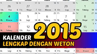 KALENDER 2015 LENGKAP DENGAN WETON [upl. by Aennaej]