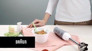 Recette pour bébé I Purée bœuf pommes de terre et carottes avec Braun MQ523 [upl. by Paulette445]