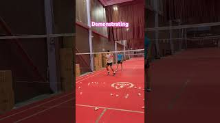 Badminton forehand front court block drive [upl. by Kroy]