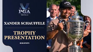 Xander Schauffele EMOTIONAL after winning 2024 PGA Championship I CBS Sports [upl. by Atsyrt]