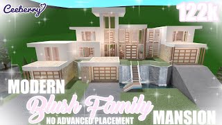 Bloxburg  Modern Blush Family Mansion no advanced placement 122k  Speed Build [upl. by Leunad]