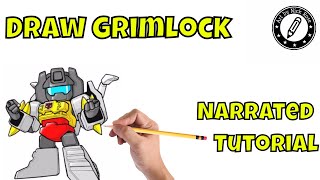 How to Draw TransformersAwesome Grimlock Tutorial Dinobots drawing [upl. by Itsuj219]