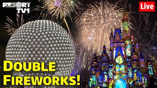 🔴Live DOUBLE FIREWORKS  Epcot amp Magic Kingdom ParktoPark Live Stream  6223 [upl. by Annim561]