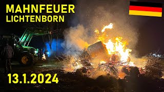 BauernProtest Mahnfeuer Lichtenborn 1312024  Gegen die AmpelPolitik [upl. by Sonaj]