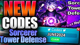 Sorcerer Tower Defense CODES  ROBLOX 2024 [upl. by Adrahs496]