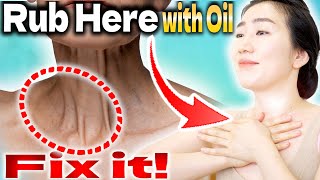 Rub Here with Oil Turkey Neck will be Firmed up without Surgery Lymphatic Drainage Oil Massage [upl. by Bullen60]