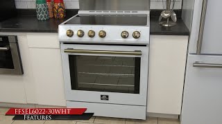 FORNO Leonardo Espresso 30″ Electric Range White FFSEL602230WHT [upl. by Scutt384]