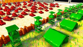 Can Green Army Men FORTRESS Hold TAN INVASION  Attack on Toys [upl. by Shutz]