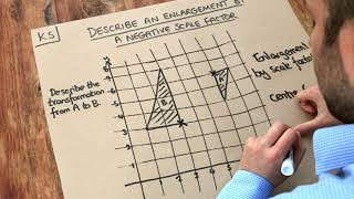 Key Skill  Describe an enlargement by a negative scale factor [upl. by Corbie603]