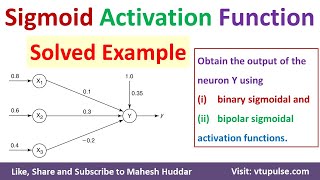 3 Sigmoid Activation Function Solved Example  Soft Computing  Machine Learning ANN Mahesh Huddar [upl. by Thetisa]