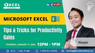 Microsoft Excel s Tips amp Tricks for Productivity Gains  Learning Hour Ep 40 [upl. by Simson]