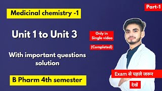 Medicinal chemistry b pharm 4th sem important questions। With solution Notes। Shahruddin khan [upl. by Anyd456]