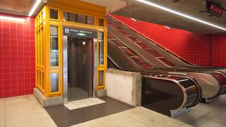 Sweden Stockholm Norsborg subway station Metro 1X elevator 1X inclined elevator [upl. by Araccat]