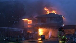 Two Alarm Fire Damages Five Homes Graham WA RAW Footage [upl. by Gaylene]