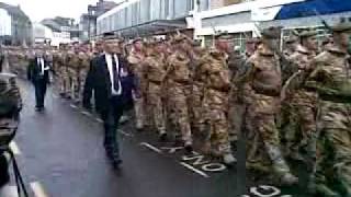 Argyll and Sutherland Highlanders march through Dumbarton  11 Dec 2008 [upl. by Corie]