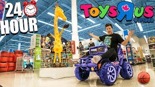 24 HOUR CHALLENGE AT TOYS R US Sleepover With Toys Cars amp More Part 1 [upl. by Lekram]