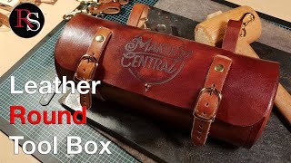 Leather Round Tool Bag  Bicycle Bag  Leatherwork [upl. by Aig]