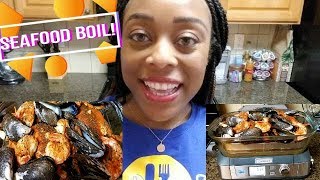 Seafood Boil Steamer Review  Perfect for mukbangs  Making Seafood Butter Sauce [upl. by Adyeren]