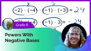 Powers with negative bases exponents are positive 8th grade math [upl. by Stefa814]