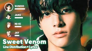 ENHYPEN  Sweet Venom Line Distribution  Lyrics Karaoke PATREON REQUESTED [upl. by Yeliah]