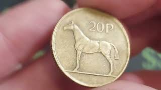 EIRE 1986 20P COIN VALUE  REVIEW HORSE [upl. by Eilatam]