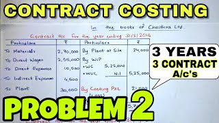 3 Contract Costing  Problem 2  BCOM  CMA  CA INTER  By Saheb Academy [upl. by Kinchen553]