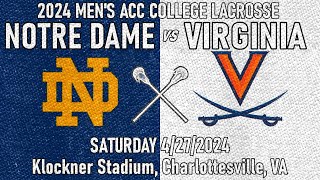 2024 Lacrosse Notre Dame vs Virginia Full GameHD 42724 Men’s College Lacrosse [upl. by Cybill128]