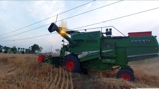 Combine Harvester Amazing Work  Stuck in High Voltage Power Line [upl. by Ellersick]