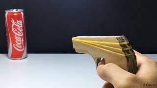 How to make Cardboard Gun That Shoots  Rubber Band Gun [upl. by Airahcaz]