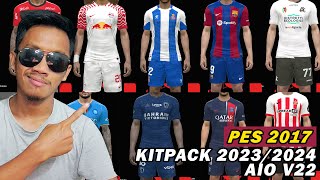 PES 2017 NEW KITPACK 20232024 V22 AIO  PES 2017 PC GAMEPLAY INDONESIA [upl. by Nadnarb187]