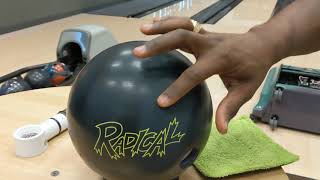 How to use the right amount of pressure when sanding a bowling ball [upl. by Hairahcez]