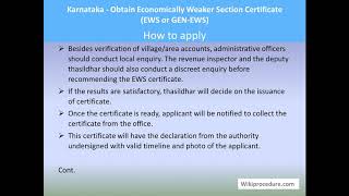 Karnataka  Obtain Economically Weaker Section Certificate EWS Or GENEWS [upl. by Azarria]