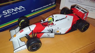 118 Ayrton Senna 1993 European GP Win Donington Park  Mclaren MP48 Minichamps F1 Diecast Review [upl. by Jangro]