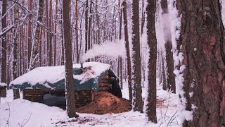 Dugout shelter in 11 days in the woods Solo bushcraft building start to finish survival [upl. by Enaoj]