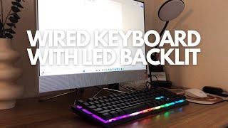 Wired Keyboard with LED Backlit amp SpillResistant Design [upl. by Nnayr]