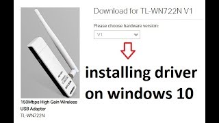 How to download and install tplink tl wn722n v1 wireless usb driver on windows 10 or win8 [upl. by Anaul]