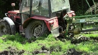 Zapadlý Zetor 7245 HORAL SYSTEM s vypadlým kolem ZD Jindřichův Hradec [upl. by Ahcurb]