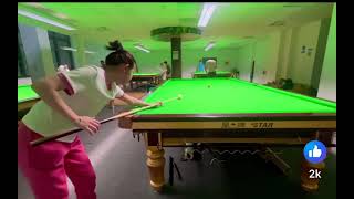 Impressive trick shot from world number one Mink at Victoria’s Snooker Academy Sheffield [upl. by Rodoeht]