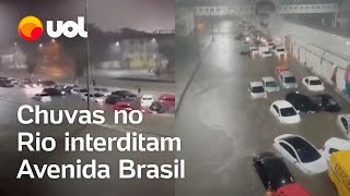 Chuvas no Rio de Janeiro deixam desaparecidos alagam hospital e interditam Avenida Brasil [upl. by Dolf]