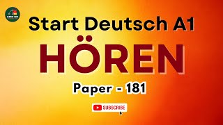 Start Deutsch A1 exam Test 2024  Paper  181  Hören mit Antworten  GermanAdda  hörena1 [upl. by Ayinat482]