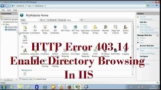 Enable Directory Browsing In IIS HTTP Error 40314The Web server is configured to not list [upl. by Bekah]