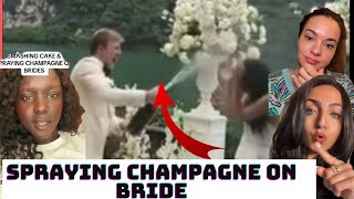 Groom Sprayed Champagne On Bride Got Everyone talking Viral Video [upl. by Kcirderf]