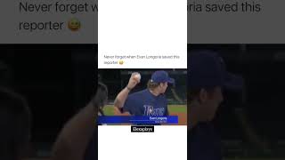 Never Forget When Evan Longoria saved this Reporter Evanlongoria reporter viralvideo viralshort [upl. by Tnomel]