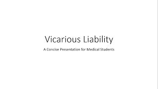 Vicarious Liability  Forensic Medicine [upl. by Atiran]