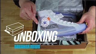 Off White Converse Chuck Taylor Unboxing  Review [upl. by Assirroc]