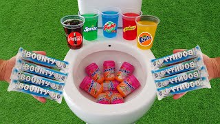 Bounty VS Popular Sodas  Fruko Coca Cola Fanta Sprite Schweppes and Mentos in the toilet [upl. by Akcimehs464]